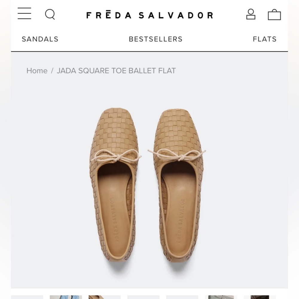 Freda Salvador Tan Woven Leather Flats